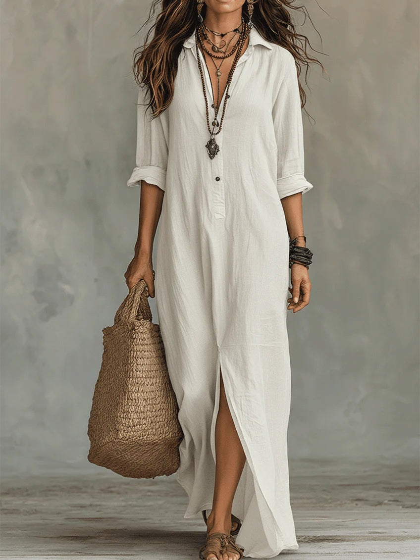 Claudina — Vestido Camisero Largo