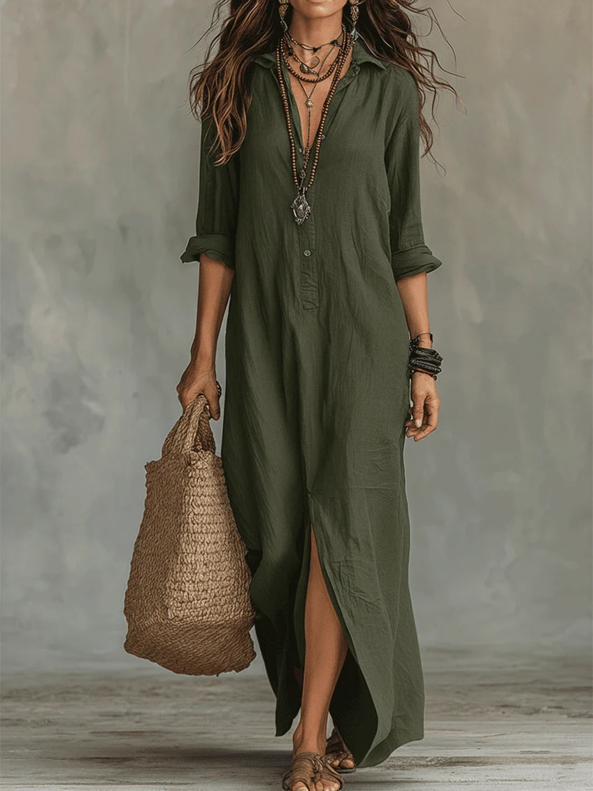 Claudina — Vestido Camisero Largo