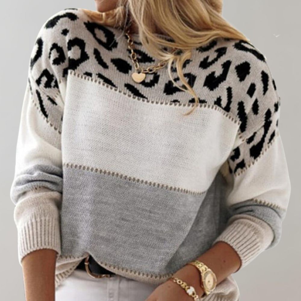Diane | Suéter de punto con detalles de leopardo