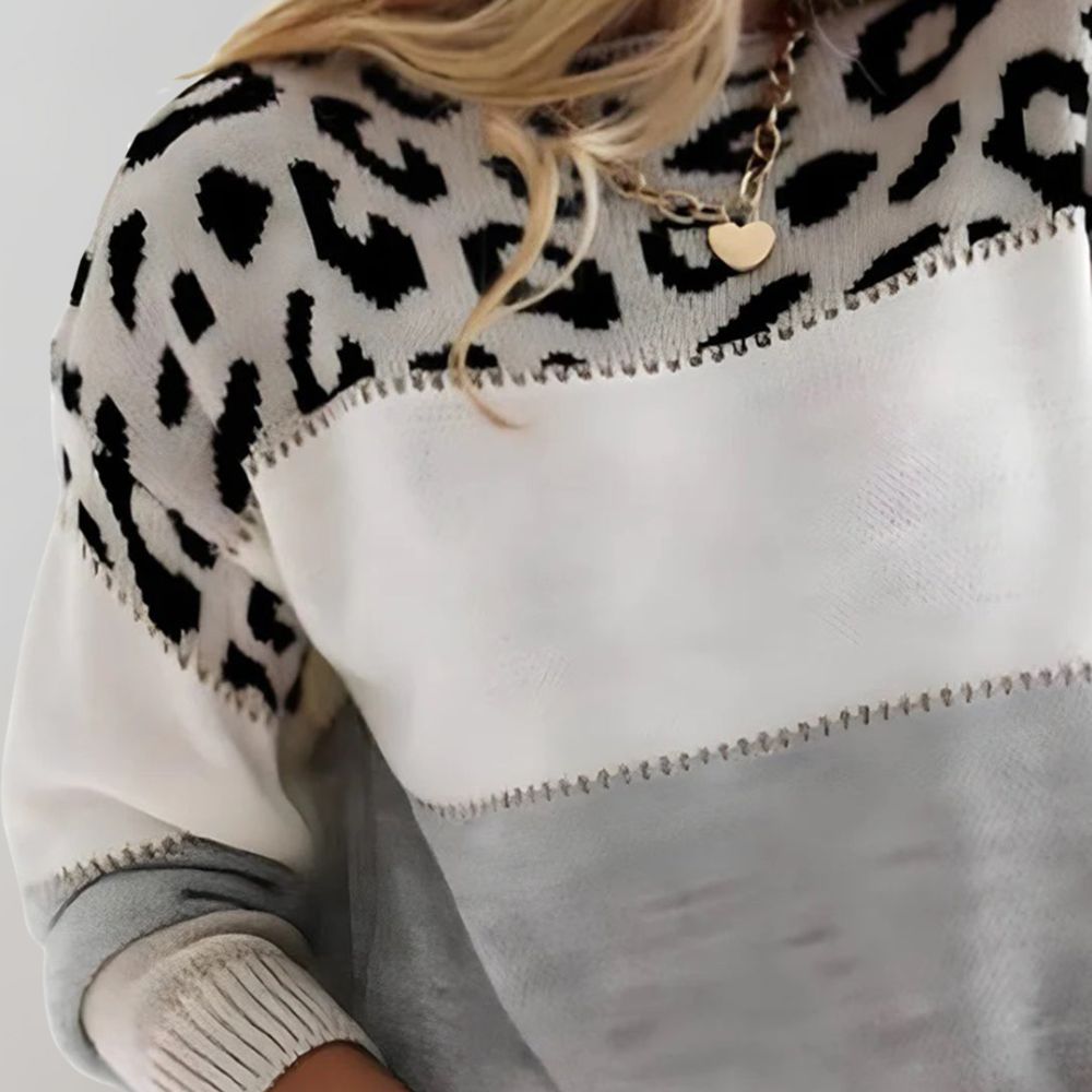 Diane | Suéter de punto con detalles de leopardo