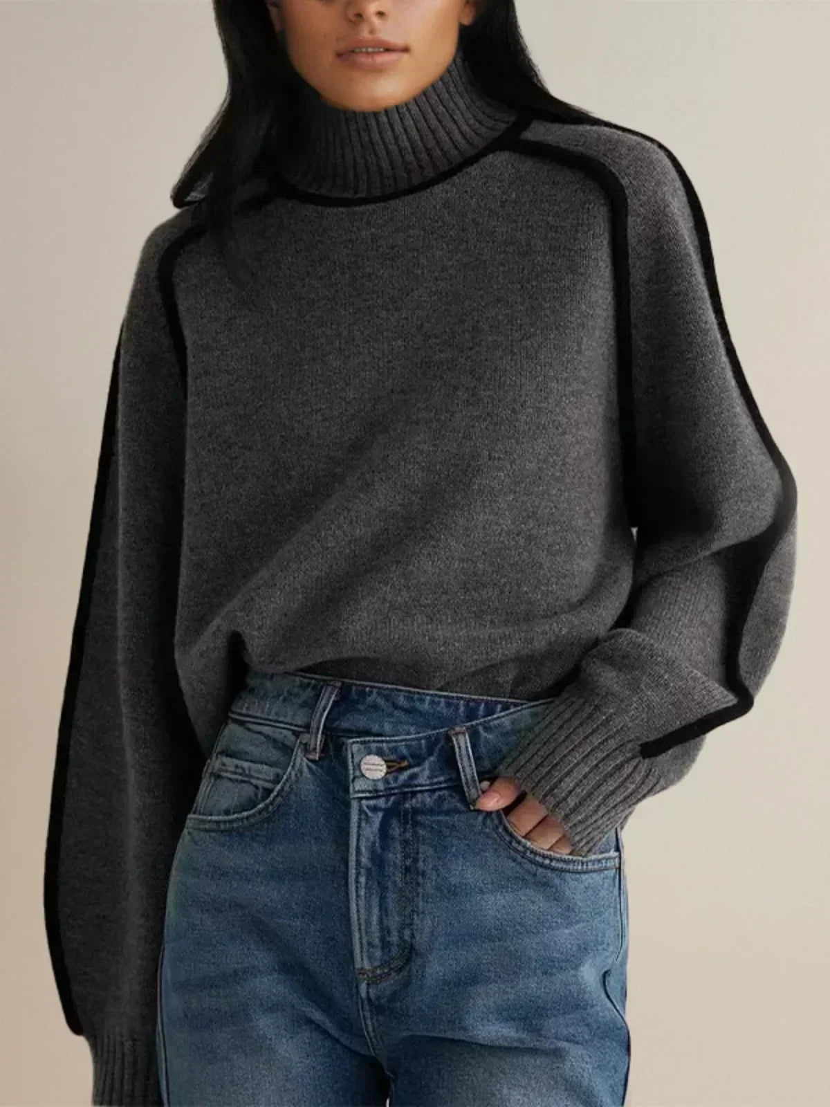 Donna | Elegante jersey de cuello alto