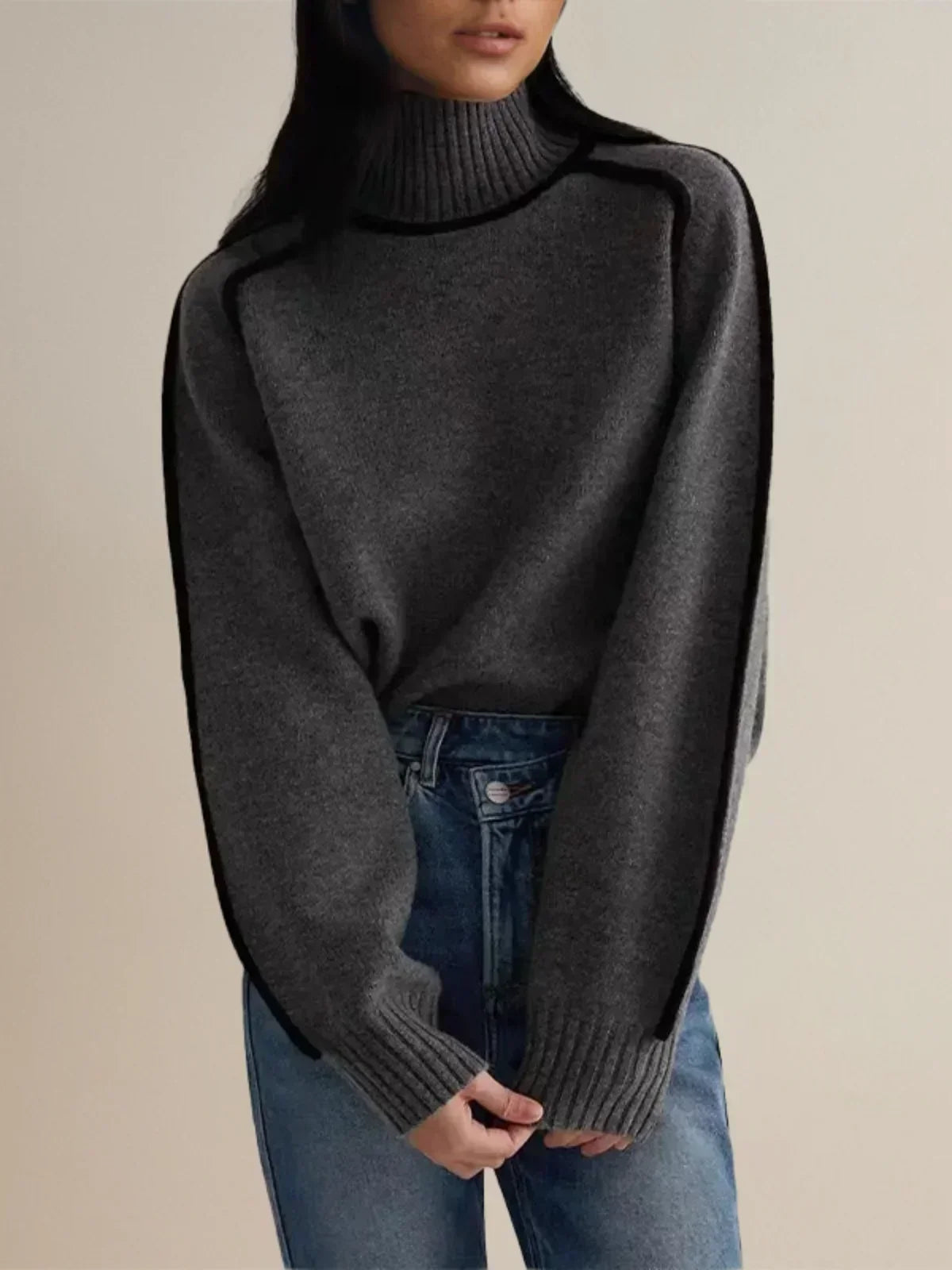 Donna | Elegante jersey de cuello alto