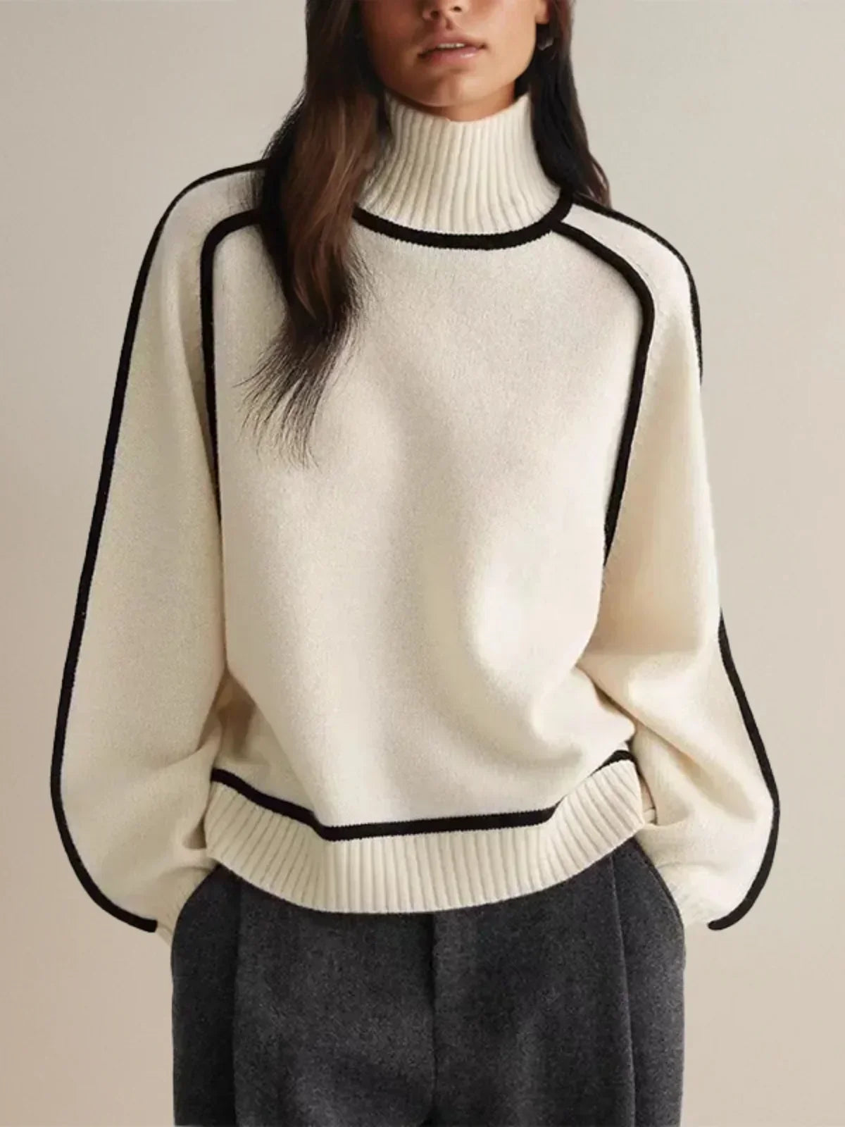 Donna | Elegante jersey de cuello alto