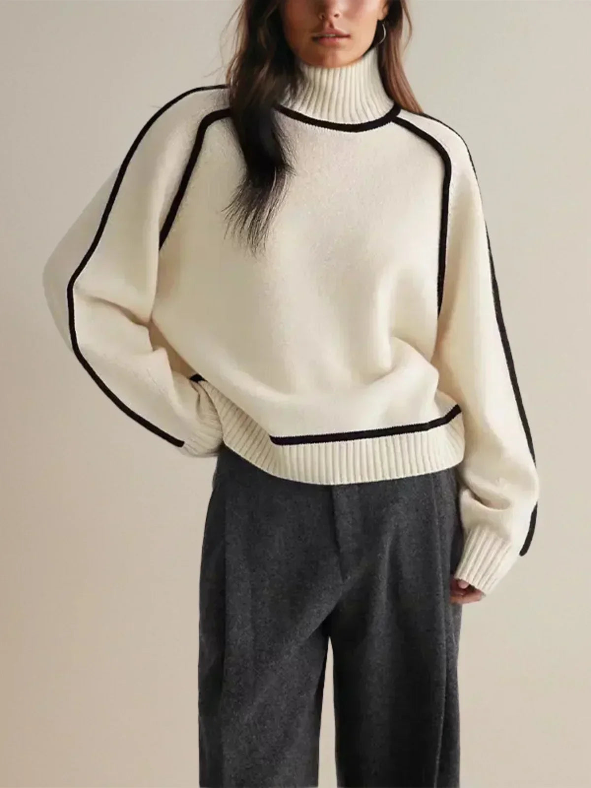 Donna | Elegante jersey de cuello alto
