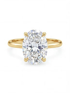 Estrella-Anillo de plata de ley 925 con circonita ovalada brillante