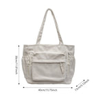 Paula — Bolso Tote de Pana con Cremallera
