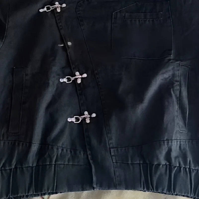 Sofía — Chaqueta Cuello Mao con Botones Decorativos