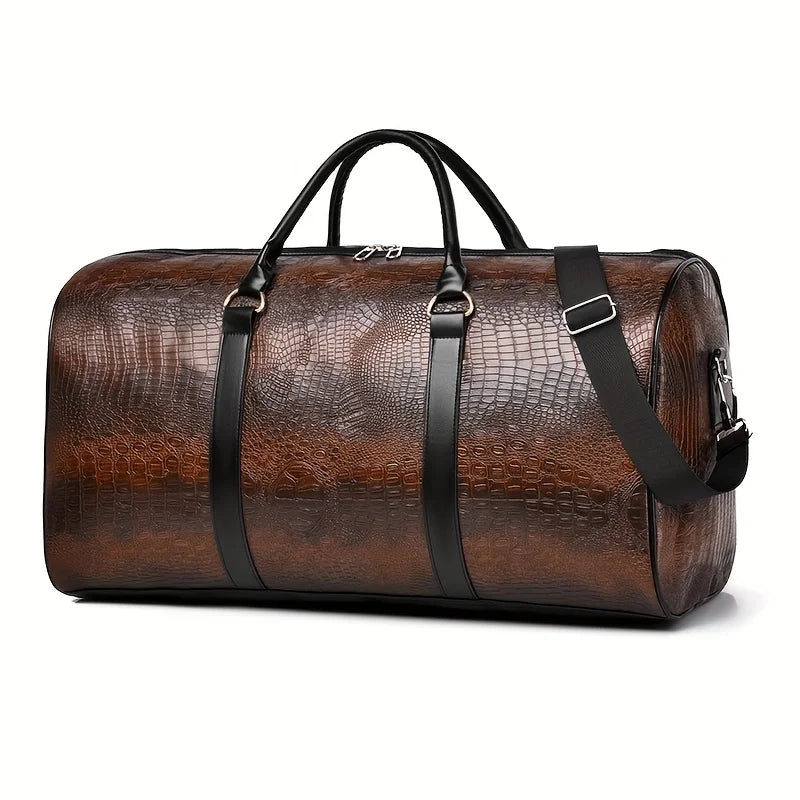 Clara — Bolso de Viaje Duffel con Textura de Cocodrilo