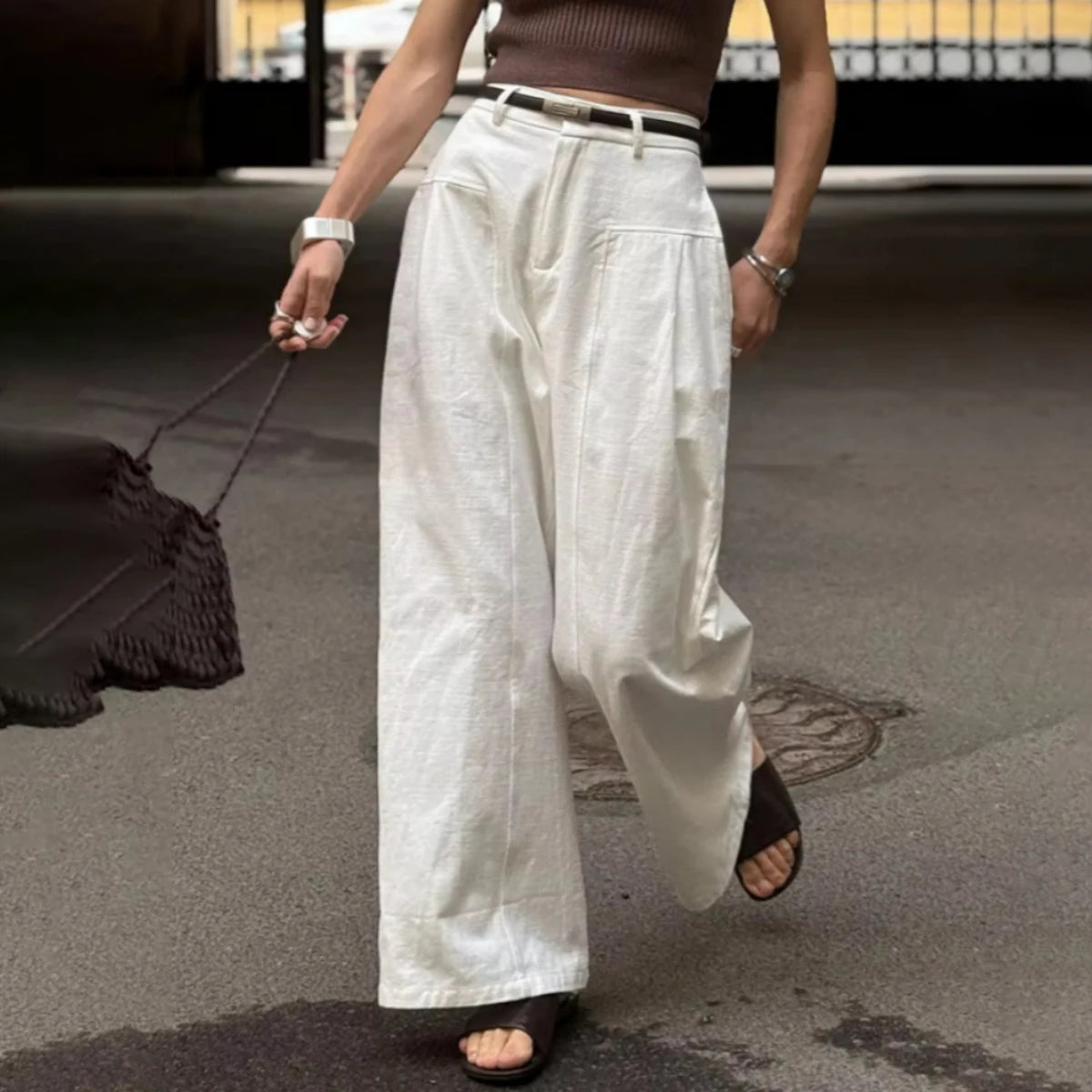 Bianca — Pantalón Ancho Tiro Alto