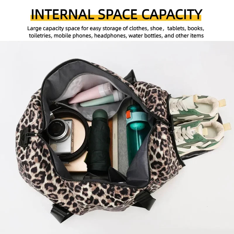 Kira — Bolsa de Viaje Estampado Leopardo