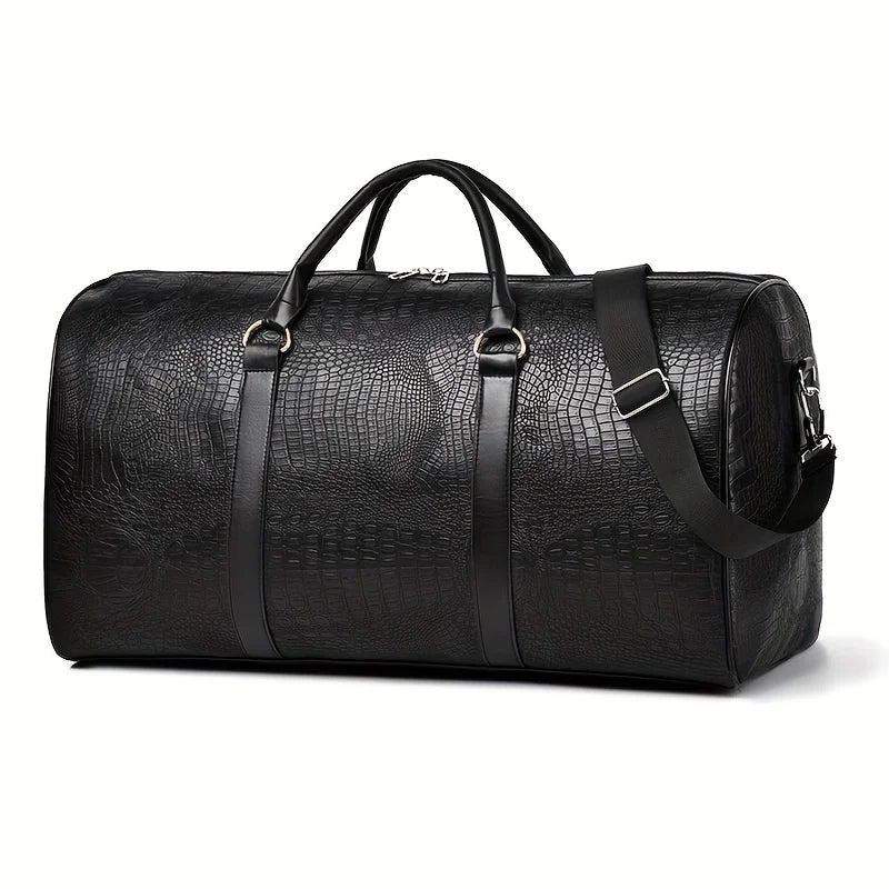 Clara — Bolso de Viaje Duffel con Textura de Cocodrilo