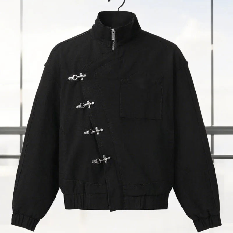 Sofía — Chaqueta Cuello Mao con Botones Decorativos