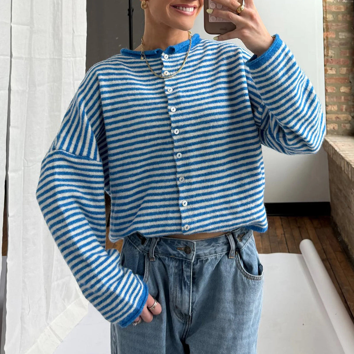 Mila — Cárdigan Oversize Estilo Y2K
