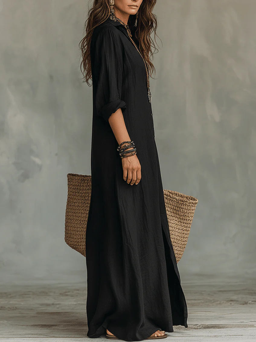 Claudina — Vestido Camisero Largo