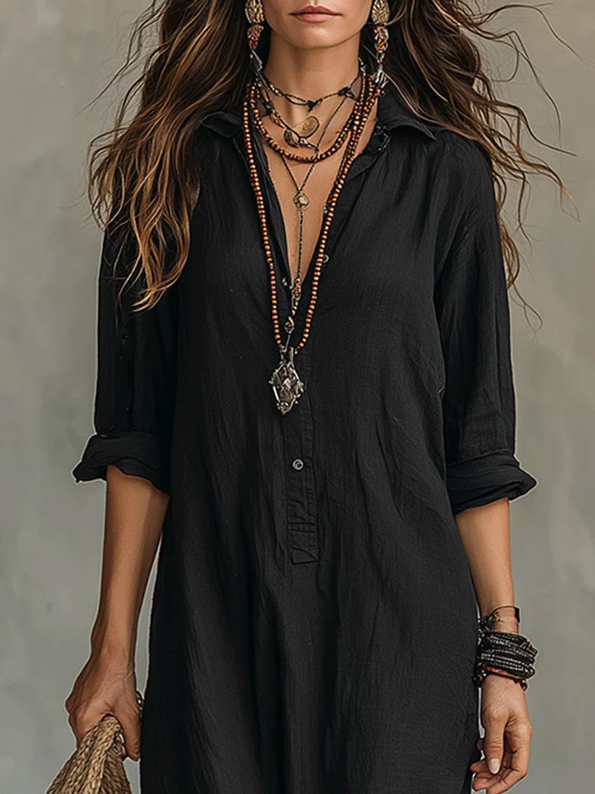 Claudina — Vestido Camisero Largo