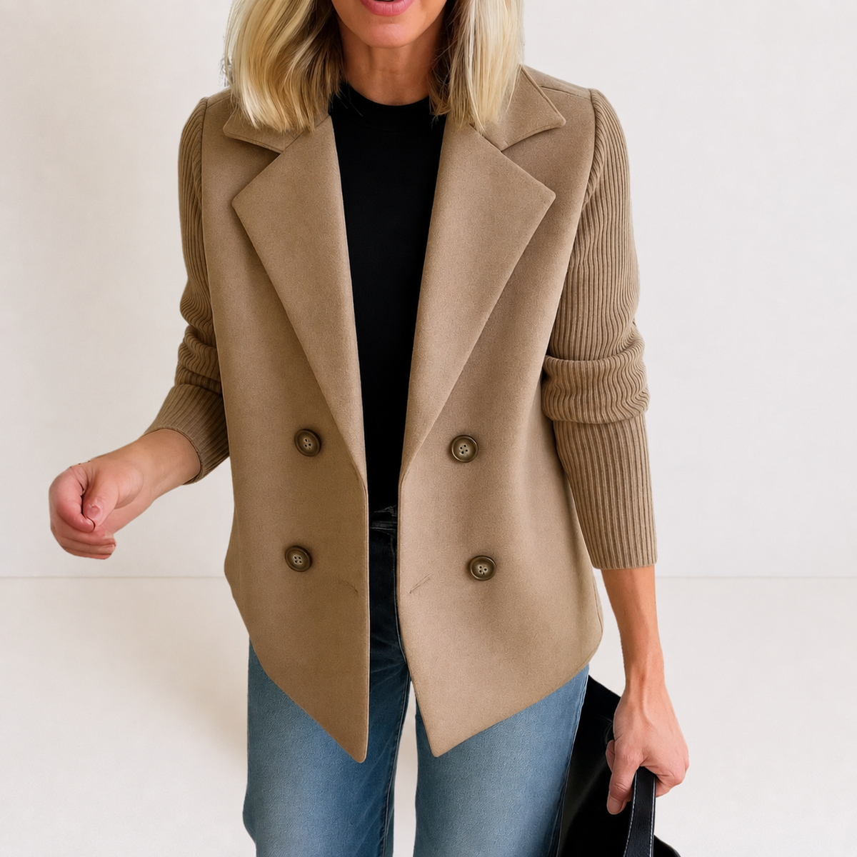 Caroline | Chaqueta tipo blazer con mangas de punto