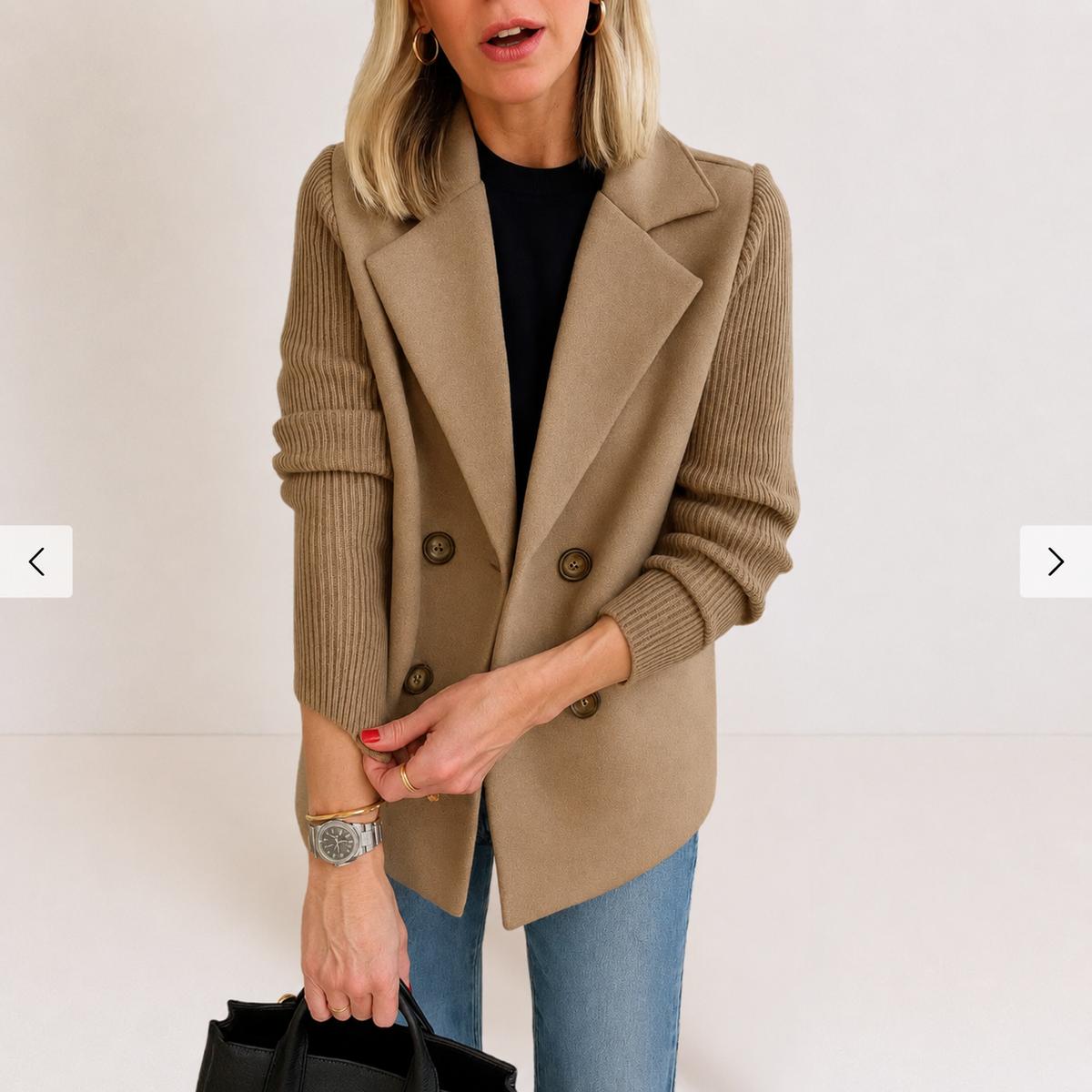 Caroline | Chaqueta tipo blazer con mangas de punto