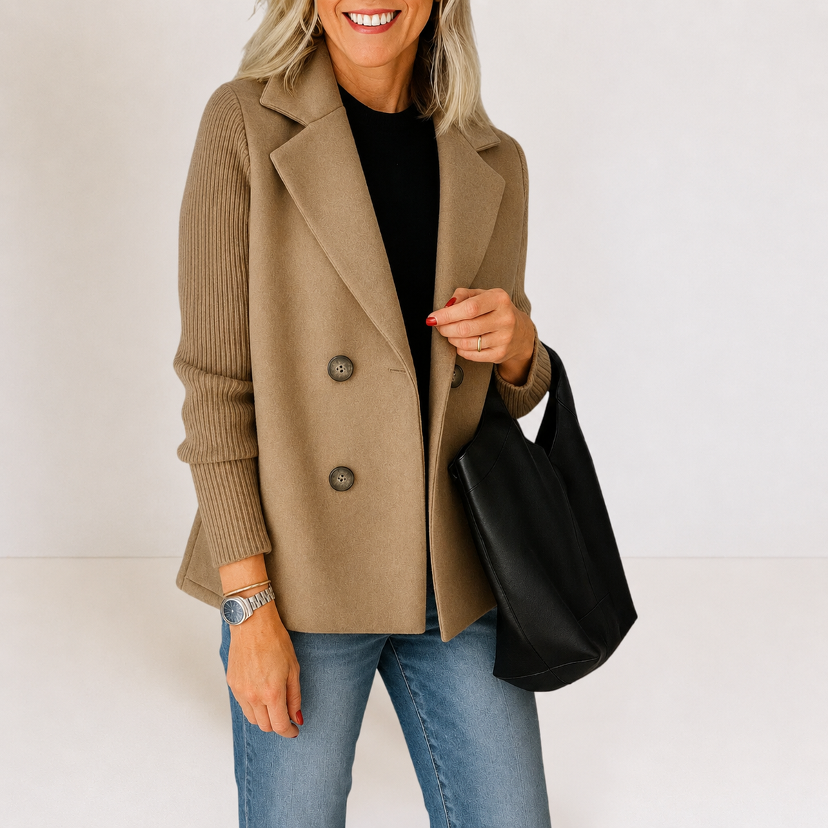Caroline | Chaqueta tipo blazer con mangas de punto