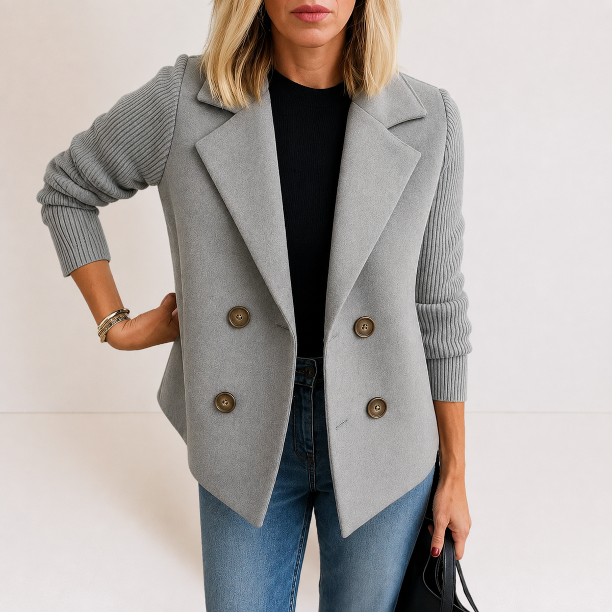 Caroline | Chaqueta tipo blazer con mangas de punto
