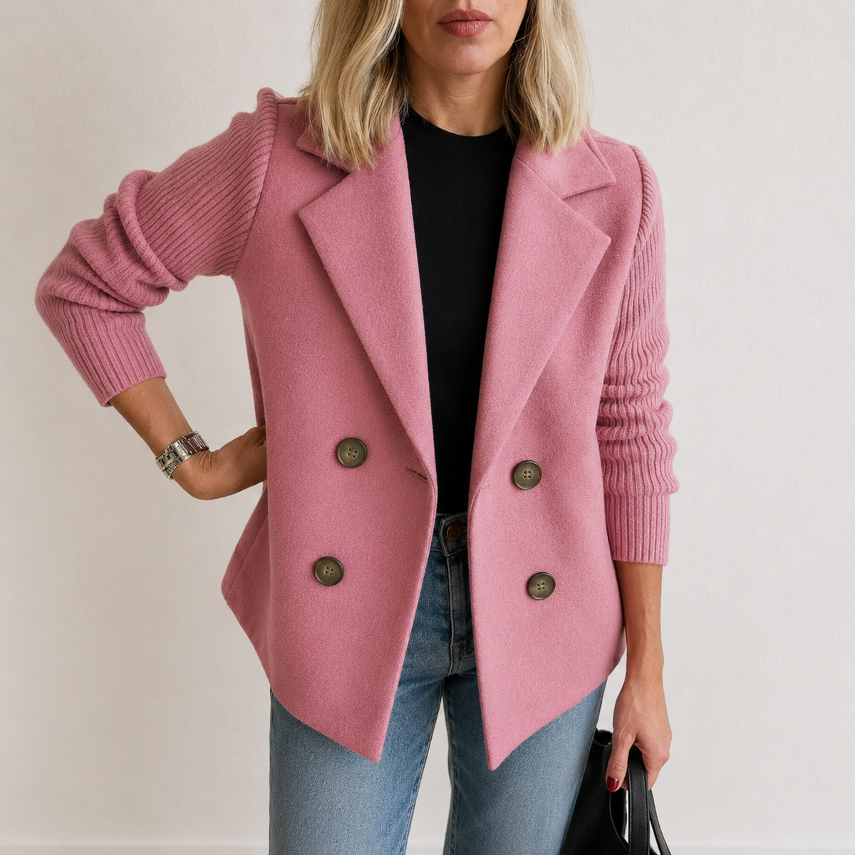 Caroline | Chaqueta tipo blazer con mangas de punto