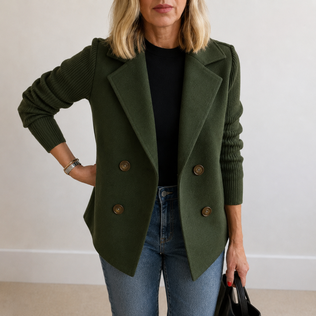 Caroline | Chaqueta tipo blazer con mangas de punto