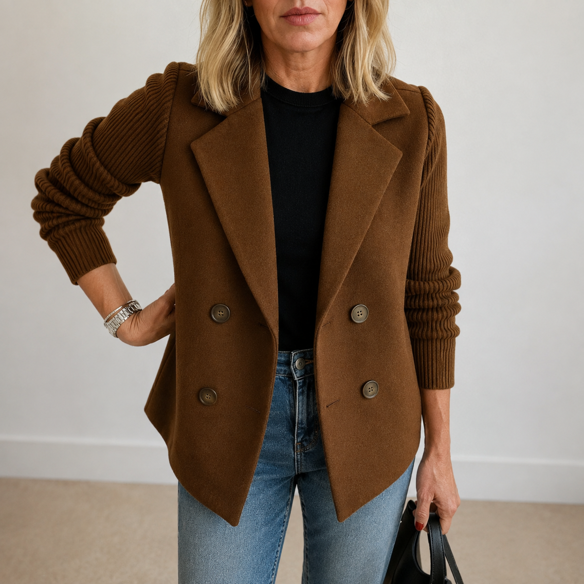 Caroline | Chaqueta tipo blazer con mangas de punto