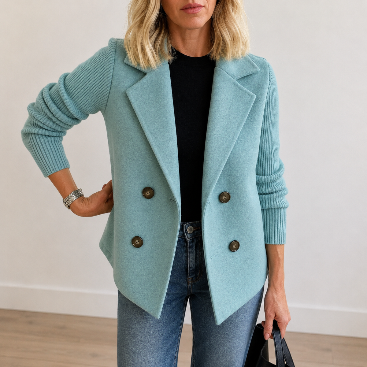 Caroline | Chaqueta tipo blazer con mangas de punto