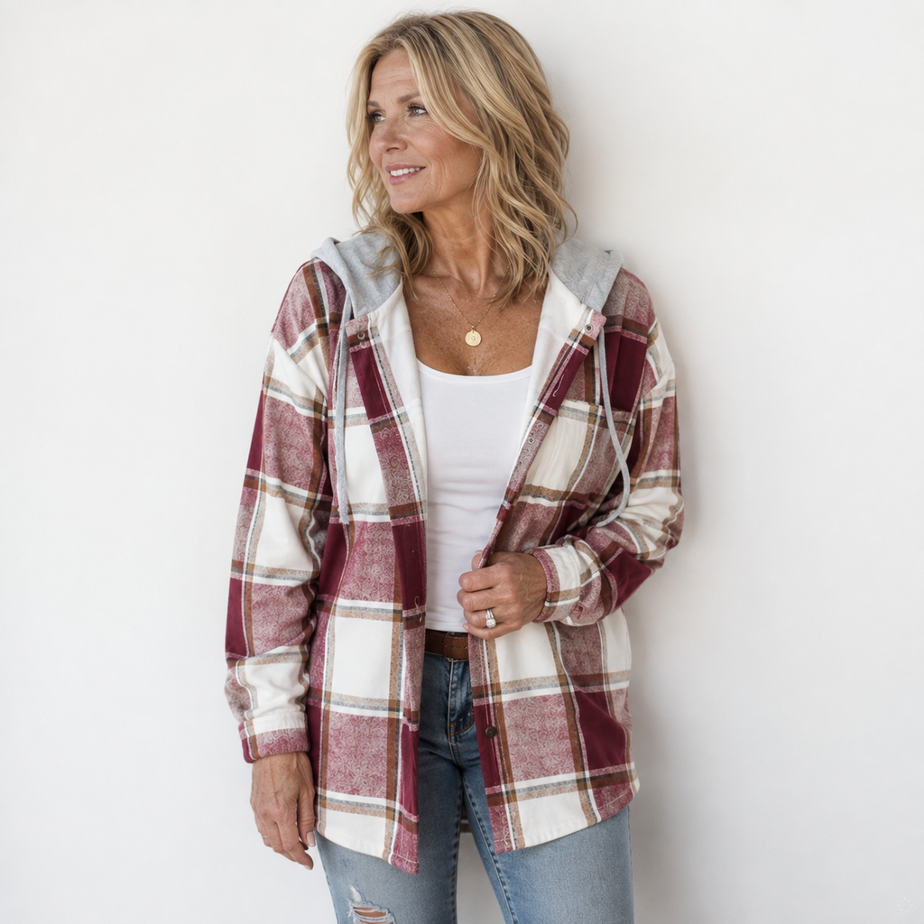 Kendra | Chaqueta con capucha a cuadros