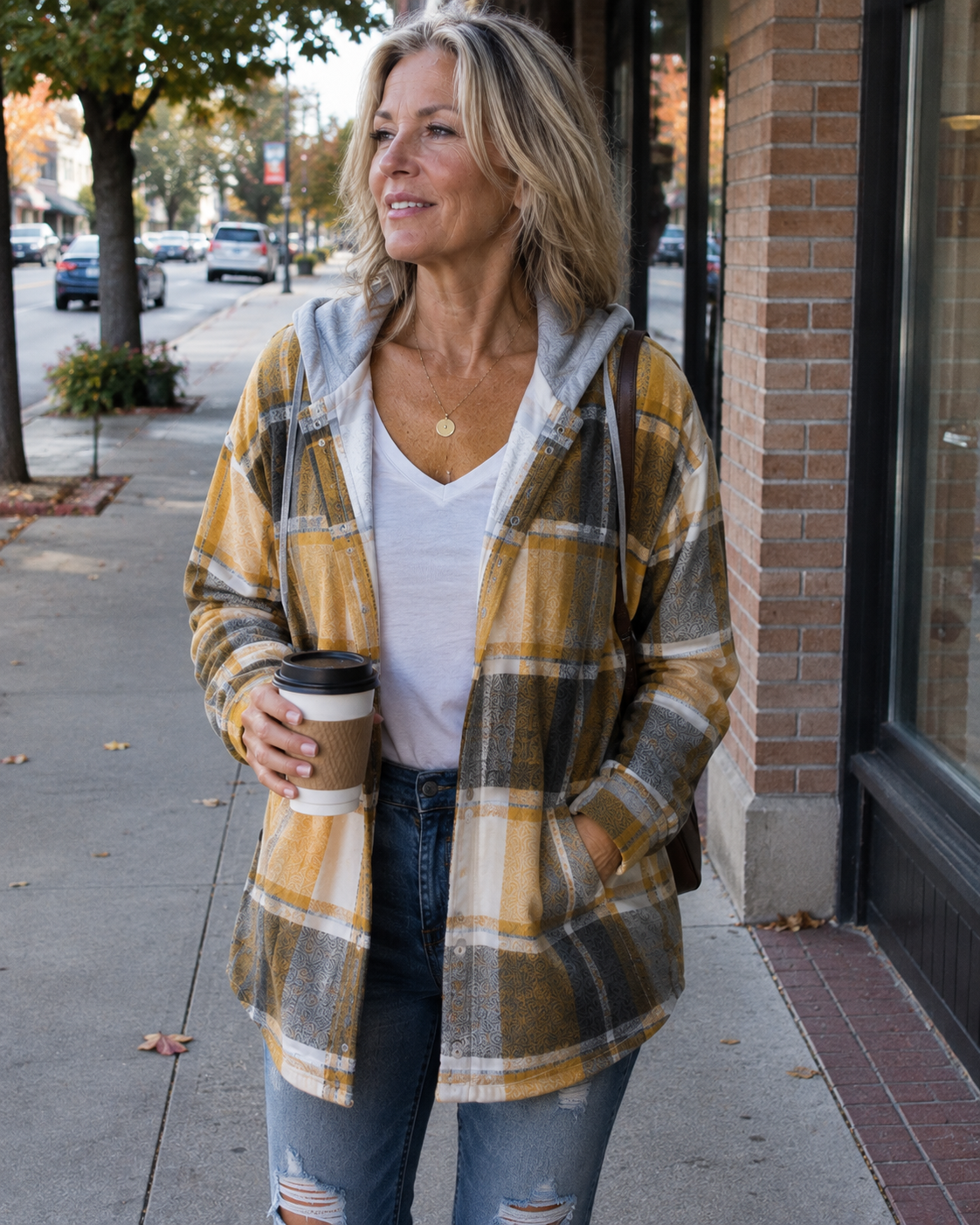 Kendra | Chaqueta con capucha a cuadros