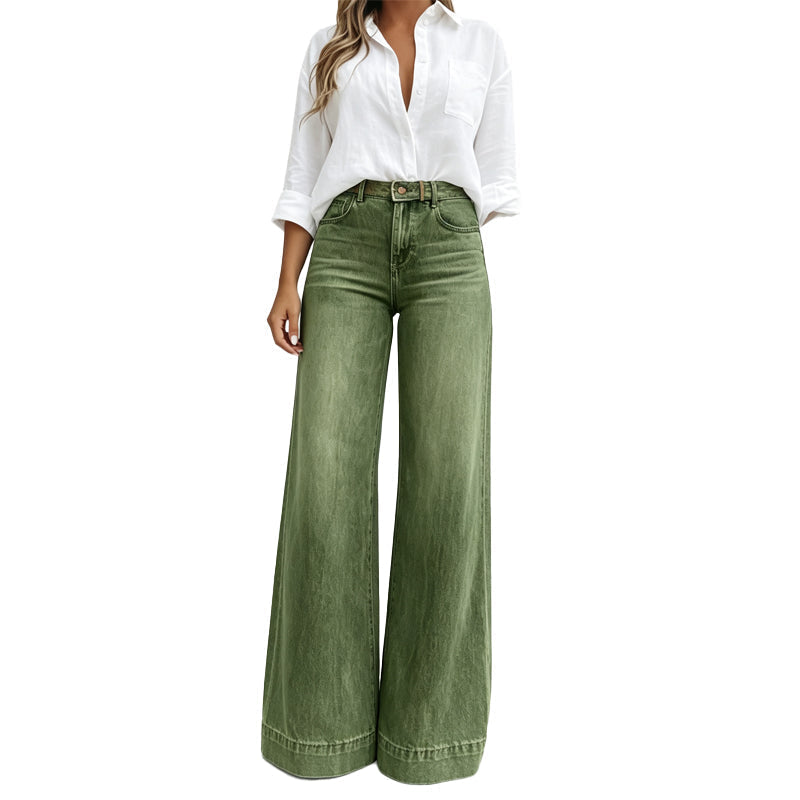 Lucia | Pantalones vaqueros de pierna ancha con efecto alargador.
