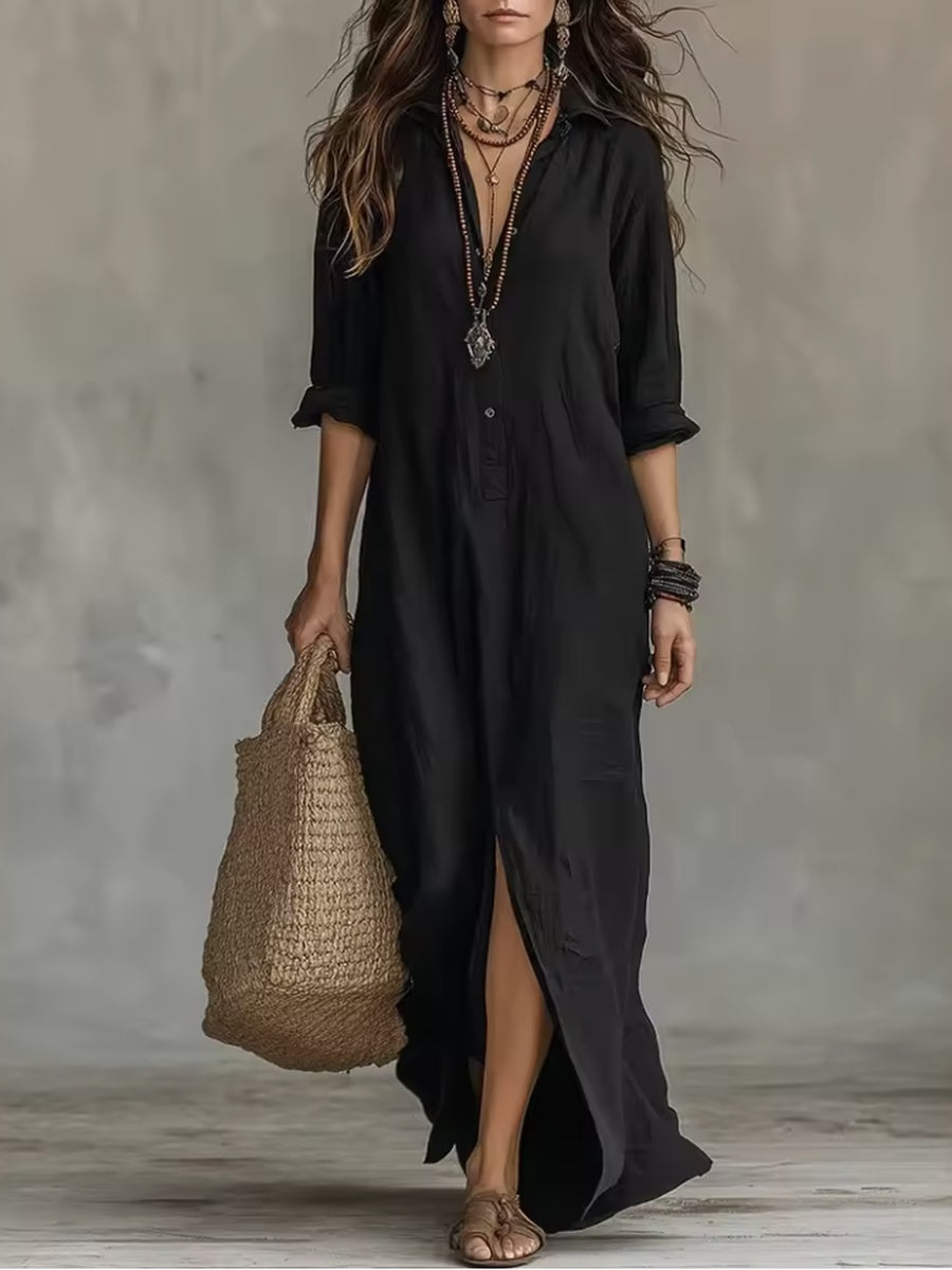 Claudina — Vestido Camisero Largo